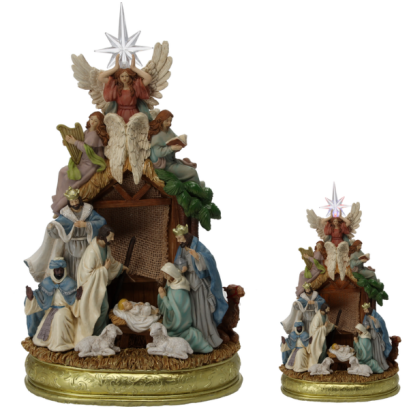 Nașterea lui Iisus Hristos cu LED și muzică - 23 x 16,8 x 41 cm