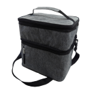 Geantă termoizolantă - gri - 26,7 x 17,8 x 28 cm - 13 litri - cu două acumulatoare de frig