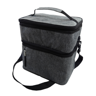 Geantă termoizolantă - gri - 26,7 x 17,8 x 28 cm - 13 litri - cu două acumulatoare de frig