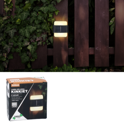 Lămpi Solare de Perete cu LED-uri - 9 x 9 x 2,3 cm - Alb cald