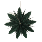 Stea decorativă din hârtie verde cu două straturi, 50 cm