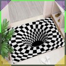 3D optikai illúziós lábtörlő – "fehér lyuk" minta – 60x40 cm