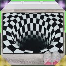 3D optikai illúziós lábtörlő – "fehér lyuk" minta – 60x40 cm