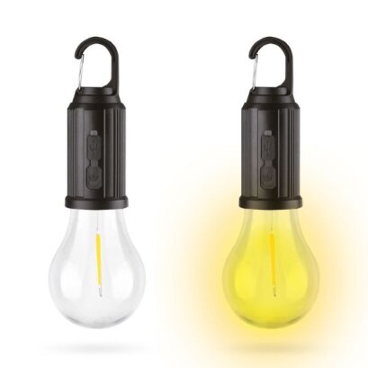 Akasztható szolár lámpa - villanykörte alakú - USB-C - 100 lumen - 400 mAh