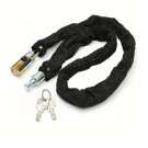 Erős láncos kerékpár- és motorkerékpárzár – 125 cm, 2 kulccsal, nylon borítással