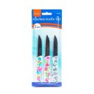 Konyhai kés készlet - 16 cm - virág mintás - 3 db / csomag