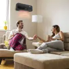 Încălzitor electric Smart de perete - 1000/2000W - Tuya - 220 - 240V - Negru