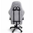 Scaun gaming din catifea cu suport pentru picioare, ergonomic, reglabil, cu cadru metalic – Gri