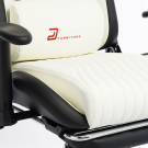 Scaun gaming ergonomic alb cu suport de picioare - design modern minimalist