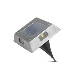 Lampa Solara LED cu Tarus / de Perete - Forma Patrata, Metal - Alb Rece - 10 x 10 x 2,5 (+11) cm