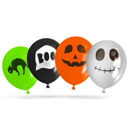 Set Baloane de Halloween - 4 tipuri - 12 buc pachet