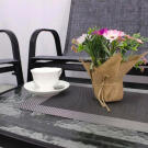 Set Mobilier de Gradina GardenLine cu Cadru Metalic - Masuta de Cafea + Banca + 2 Scaune - Gri