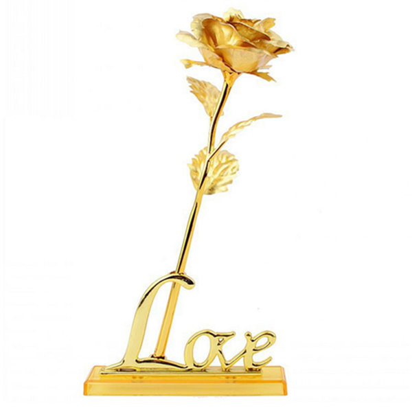 Trandafir de Aur 24K – cu Suport Love